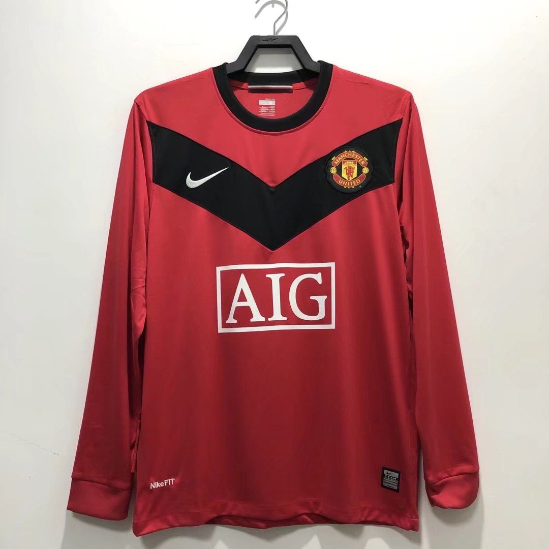 Retro Manchester United 2009/10 Home Long Sleeves Jersey