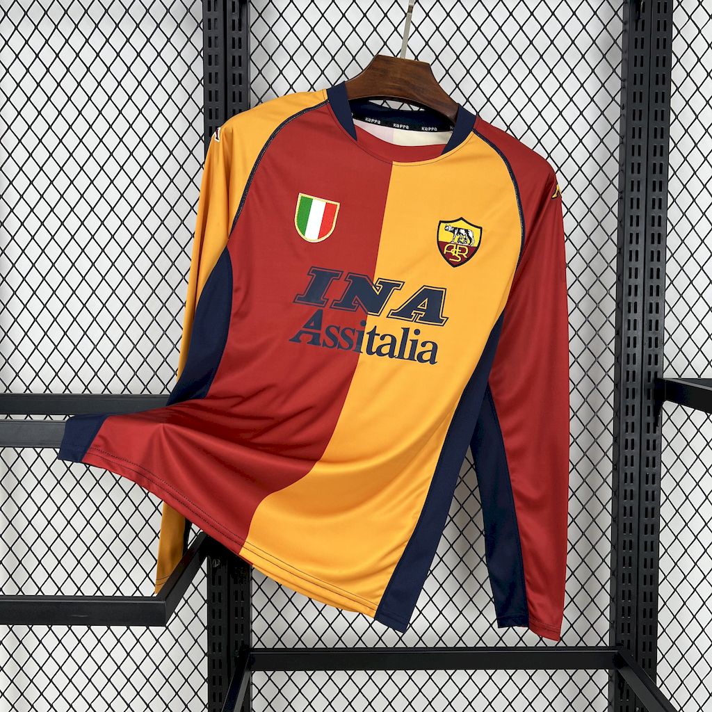 Retro AS Roma 2001/02 Home Long Sleeve Jersey